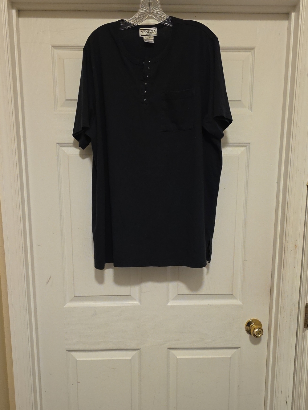 Venezia Men’s Navy Short-Sleeve Henley Pocket Tee